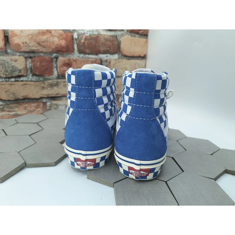 Vans Sk8-Hi Checkerboard Sidewall Classic Blue White Men Sz 10 Awake NY Style
